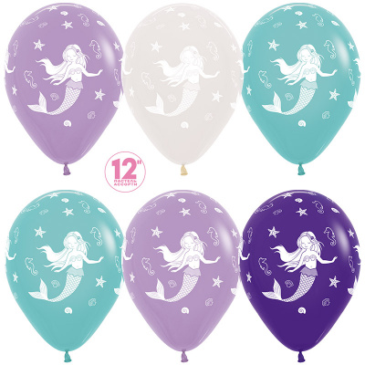 S 12" Кристалл ассорти Русалочка 50 шт