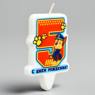 Свеча в торт 5 С ДР Гончик  1 шт Свеча в торт 5 С ДР Гончик  1 шт
